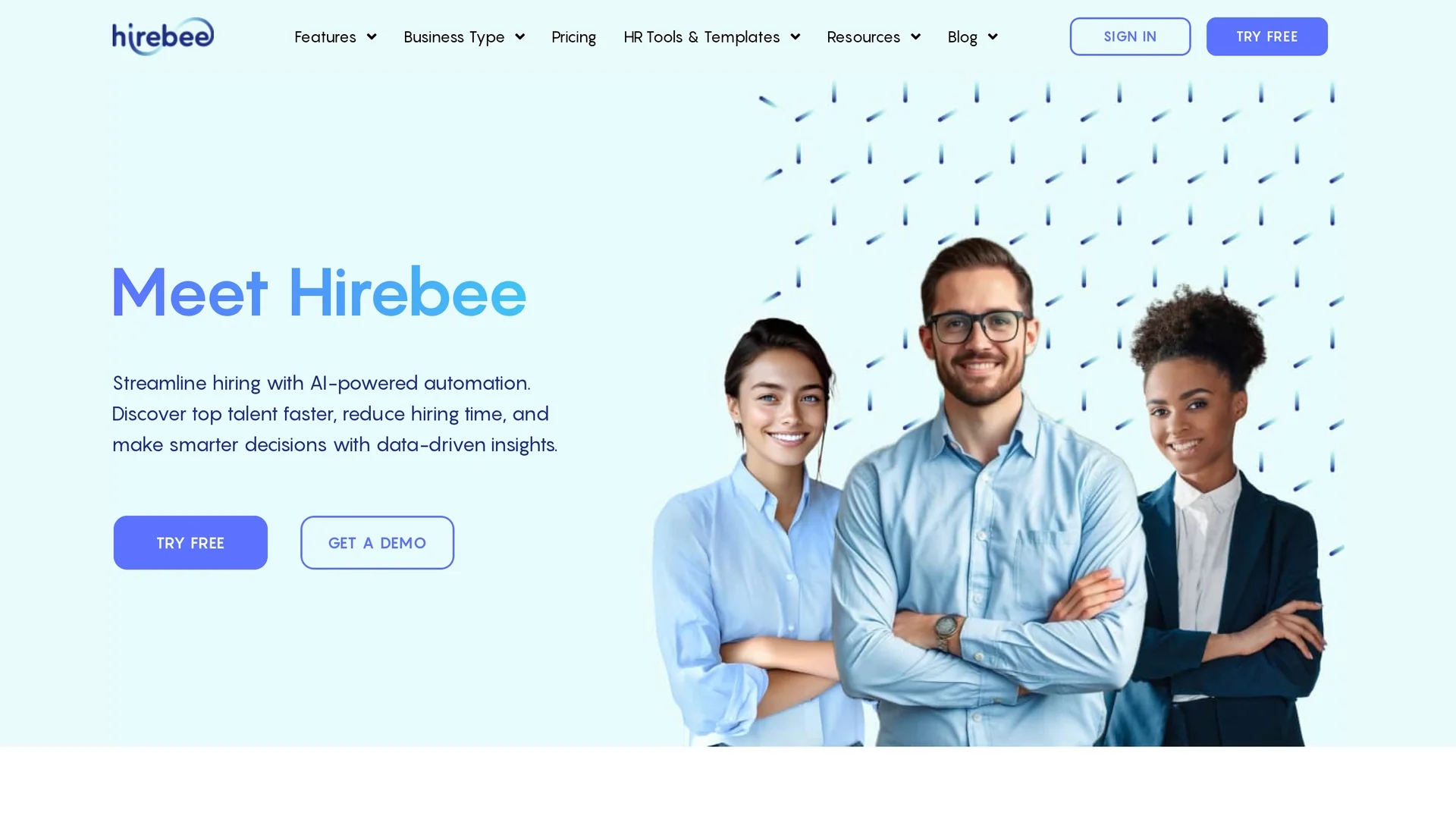 hirebee-ai homepage