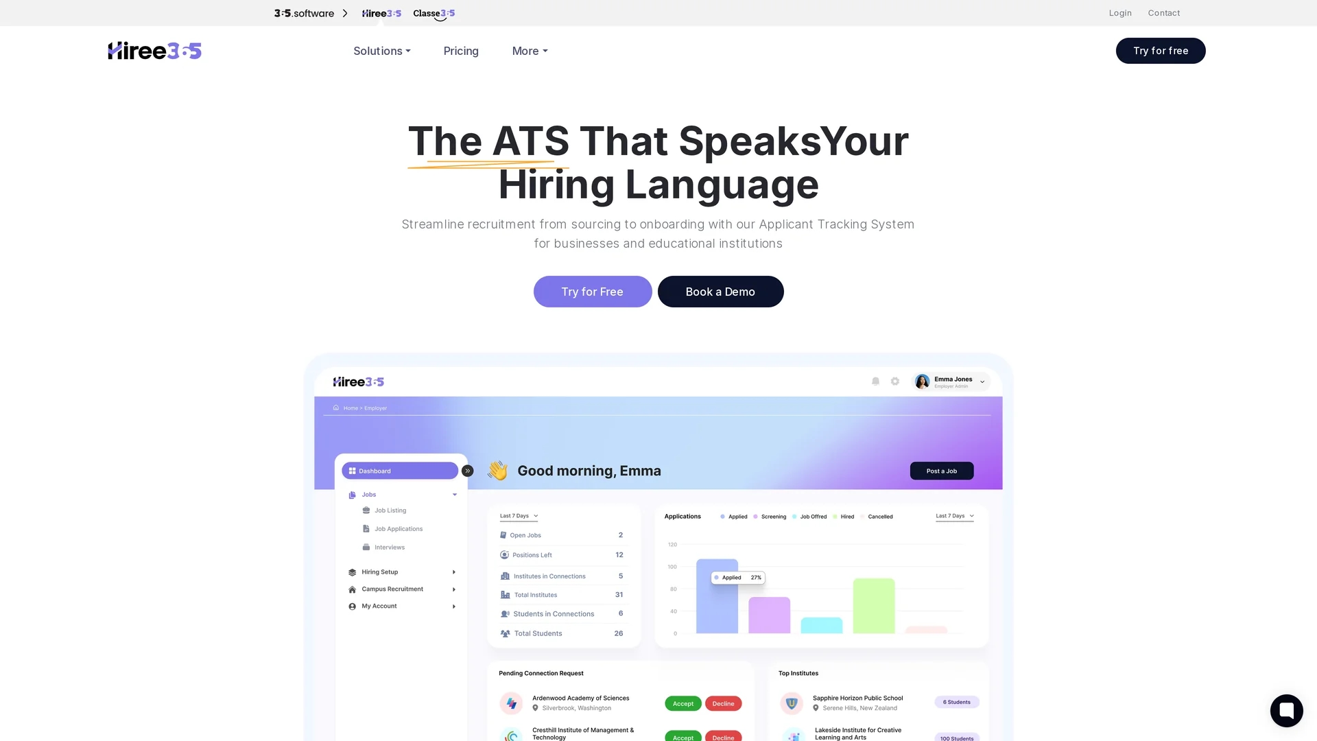 hiree365 homepage