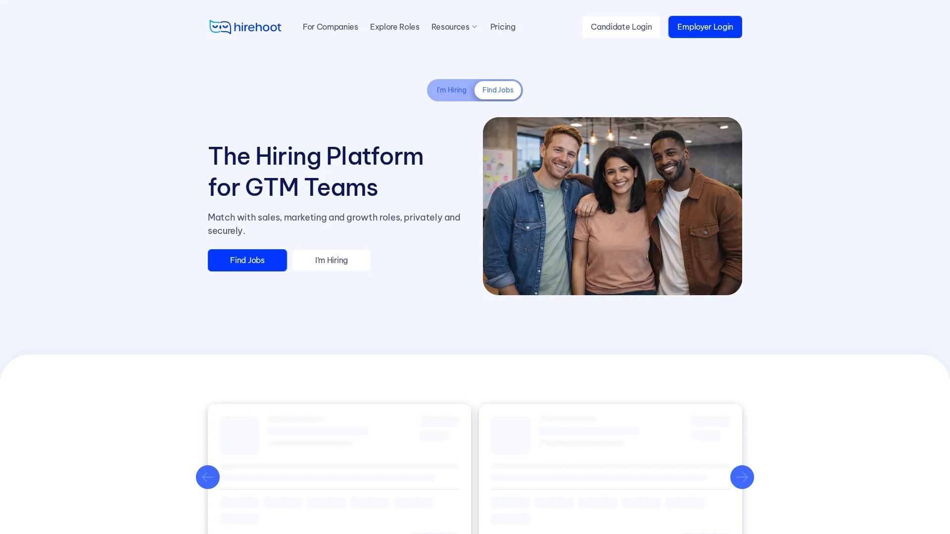 hirehoot homepage