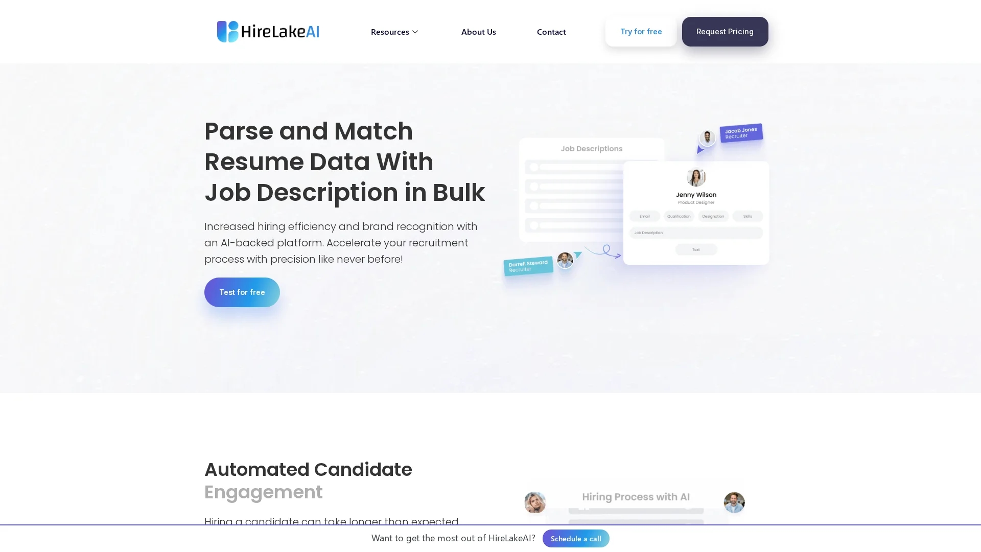 hirelakeai homepage