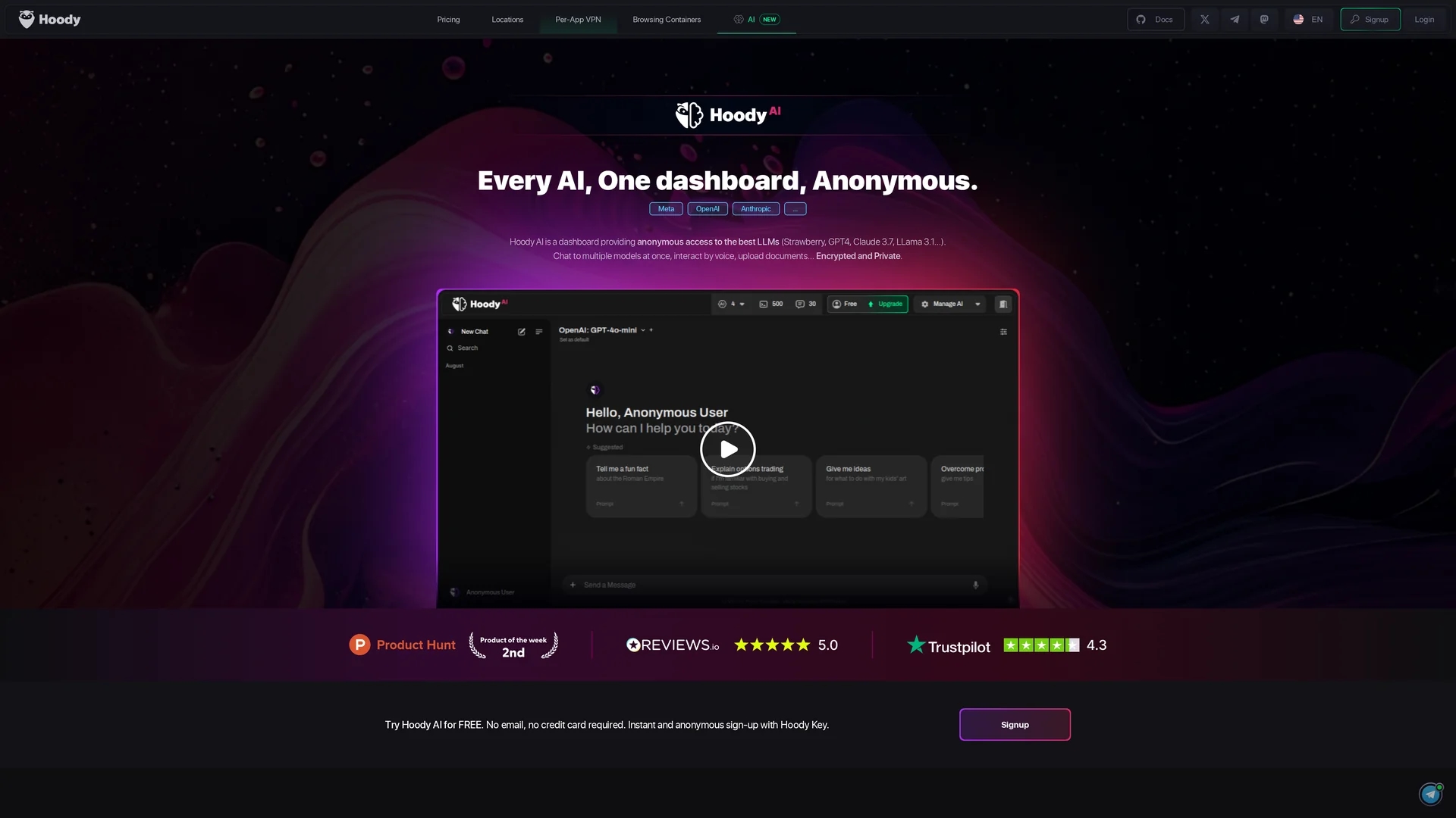 hoody-ai homepage