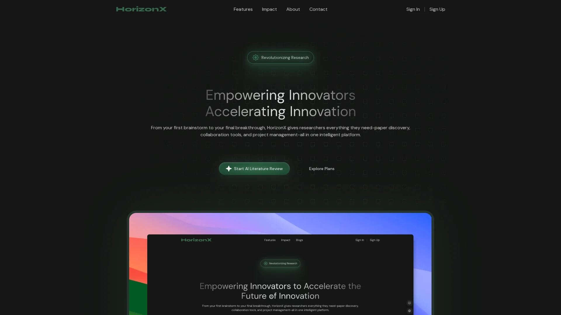 horizonx homepage