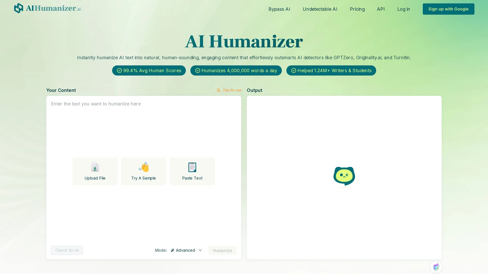 humanizer-ai homepage
