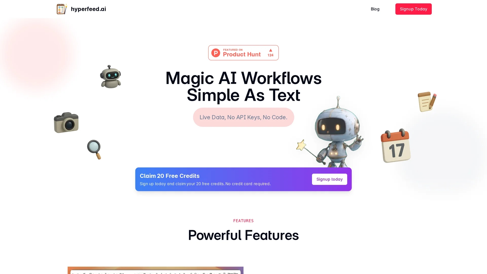 hyperfeed-ai homepage