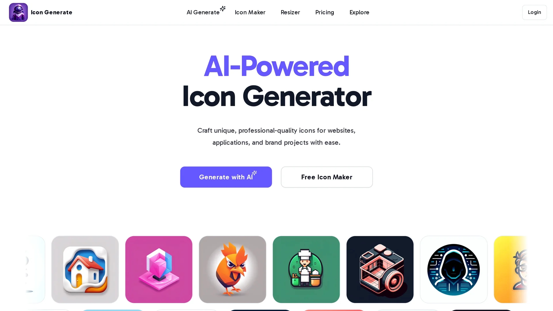 icon-generate homepage