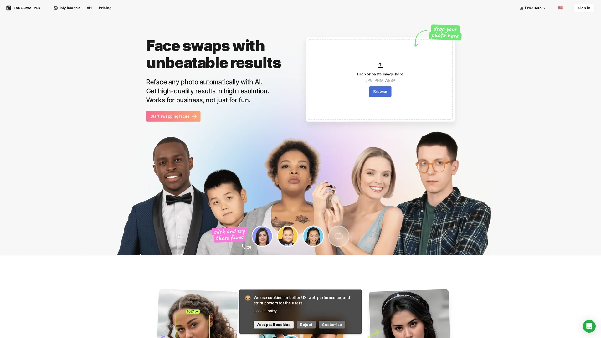 icons8-face-swapper homepage