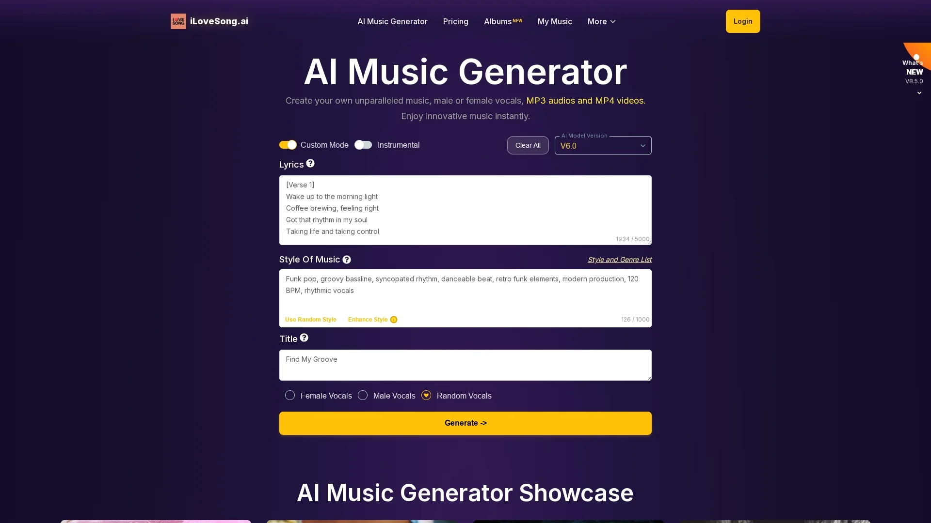 ilovesong-ai homepage