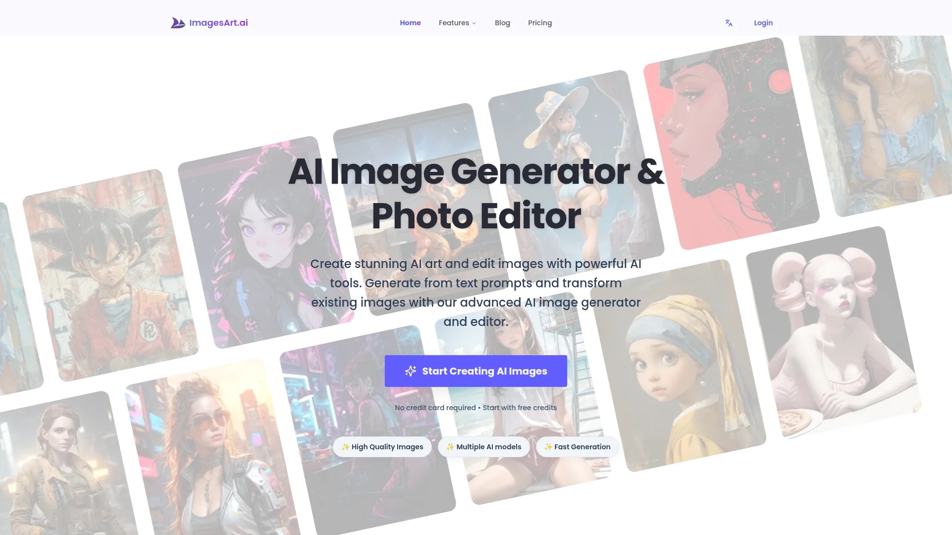 imagesart-ai homepage