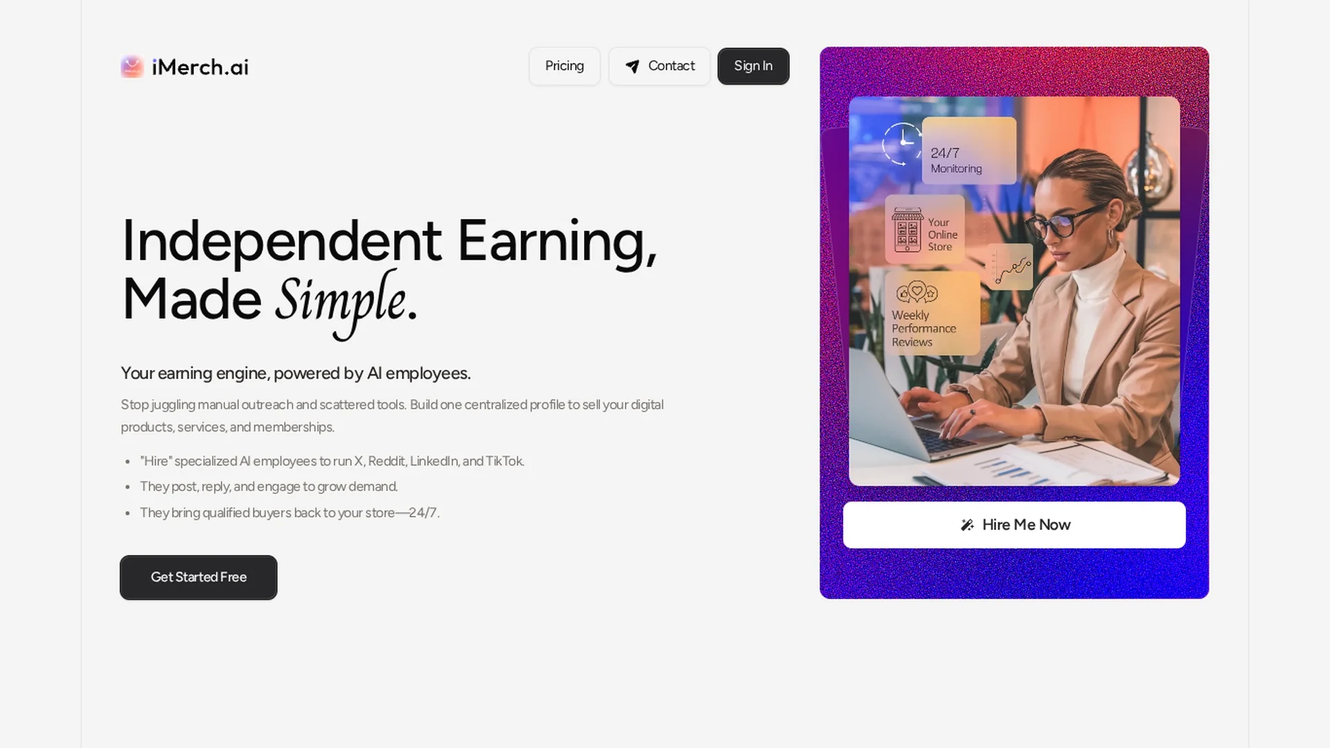 imerch-ai homepage