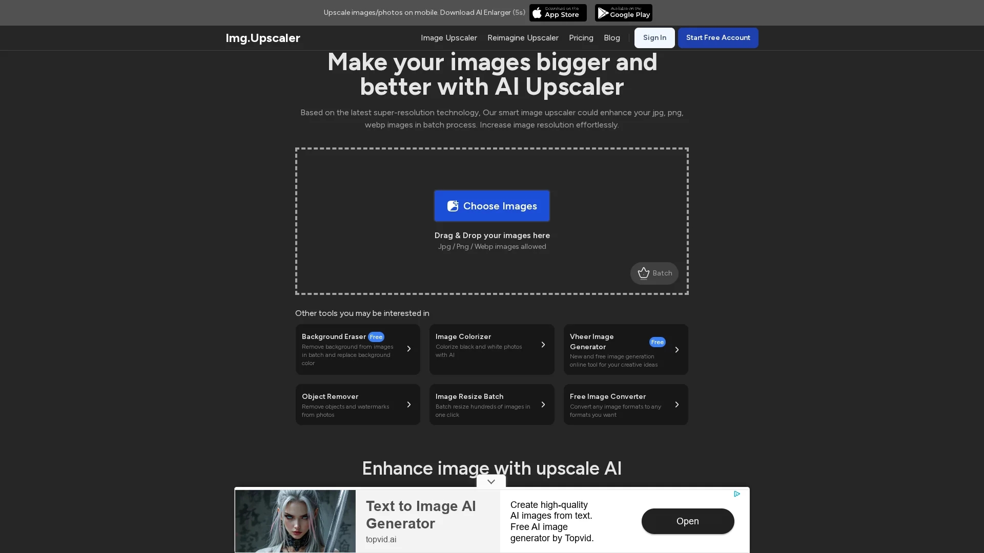 img-upscaler homepage