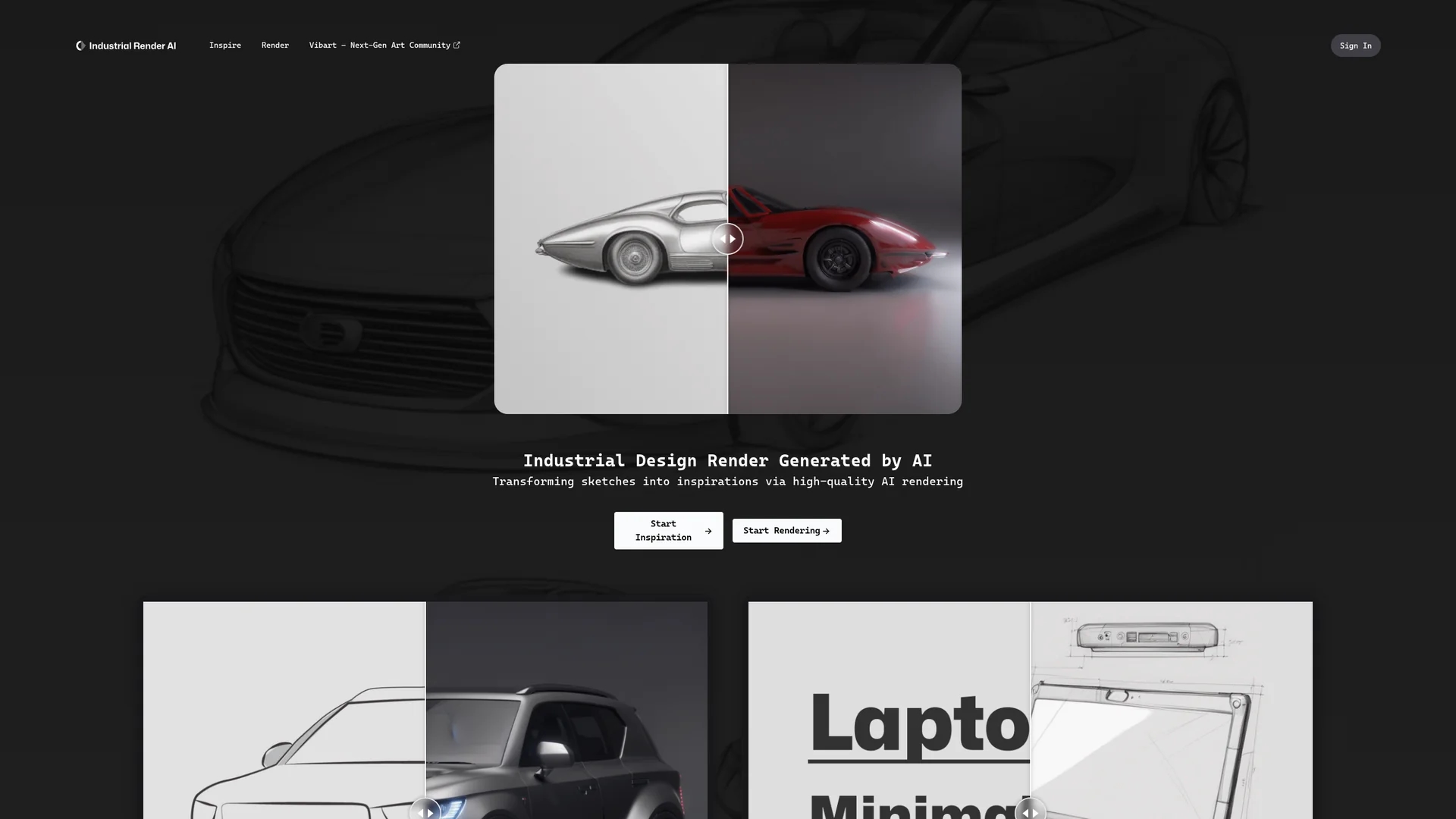 industrial-render-ai homepage