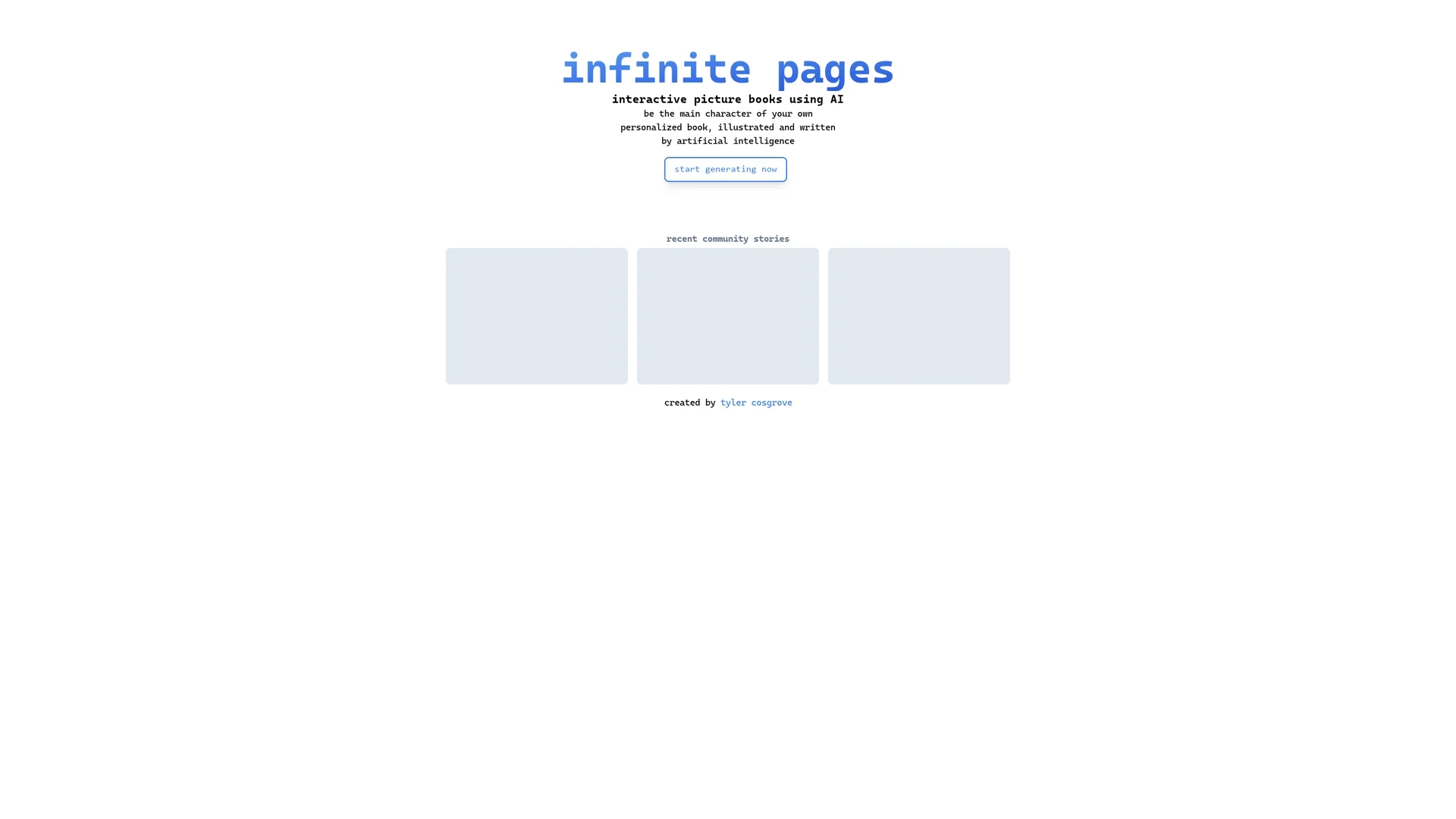 infinite-pages homepage