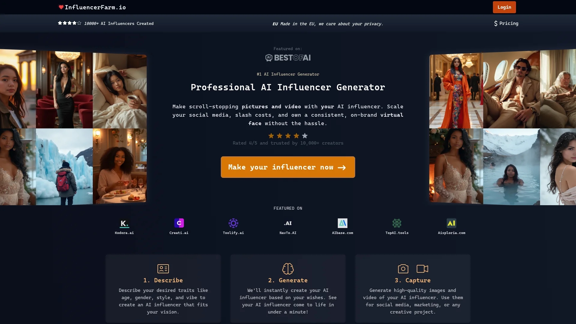 influencerfarm homepage