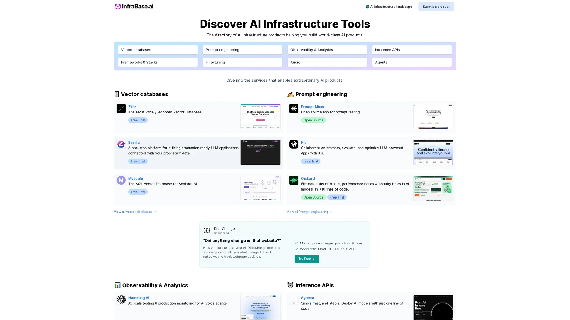 infrabase-ai homepage