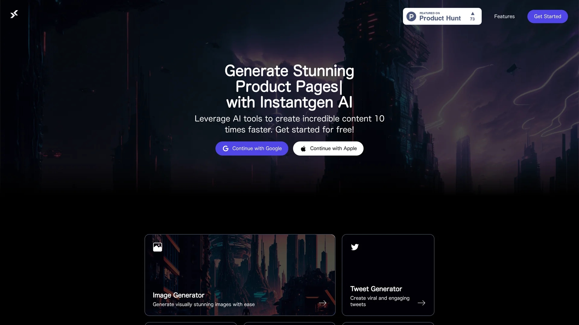 instantgen-ai homepage