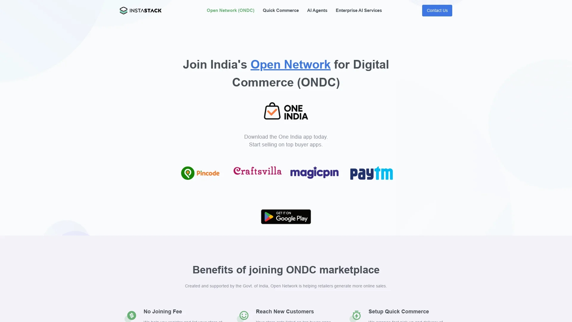 instastack homepage