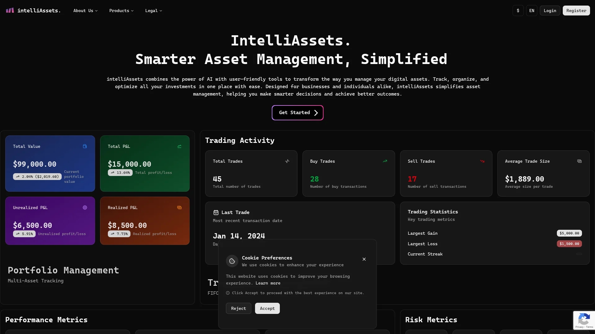 intelliassets homepage
