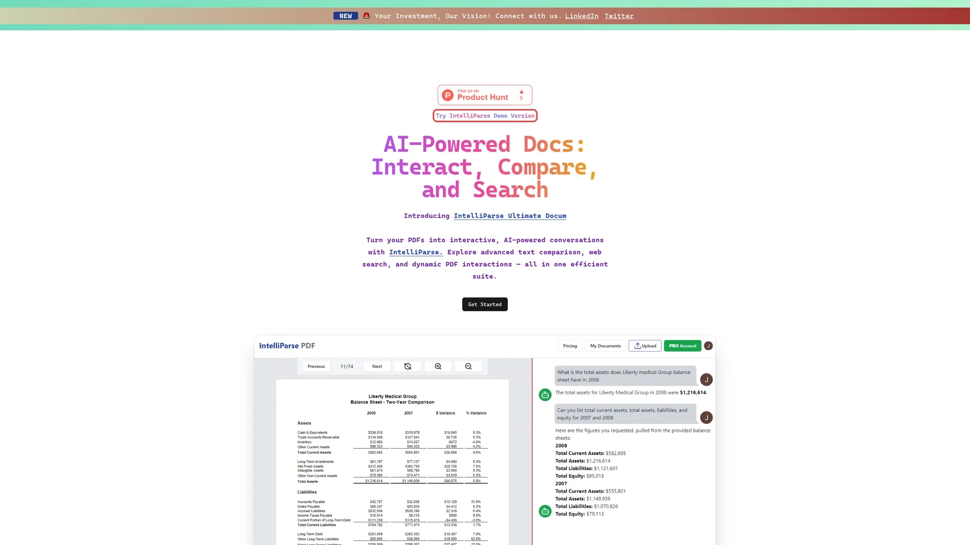 intelliparse homepage