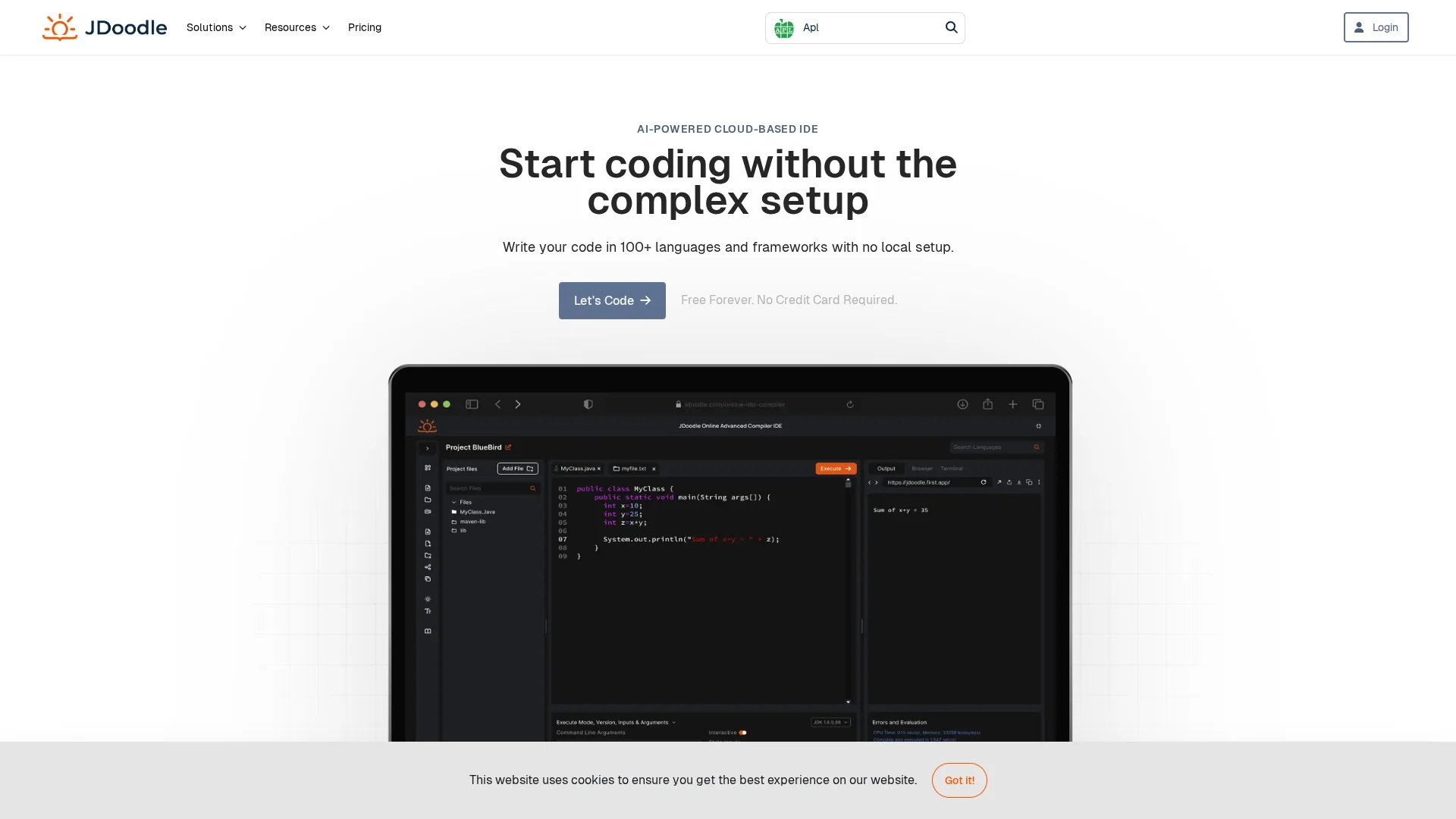 jdoodle homepage