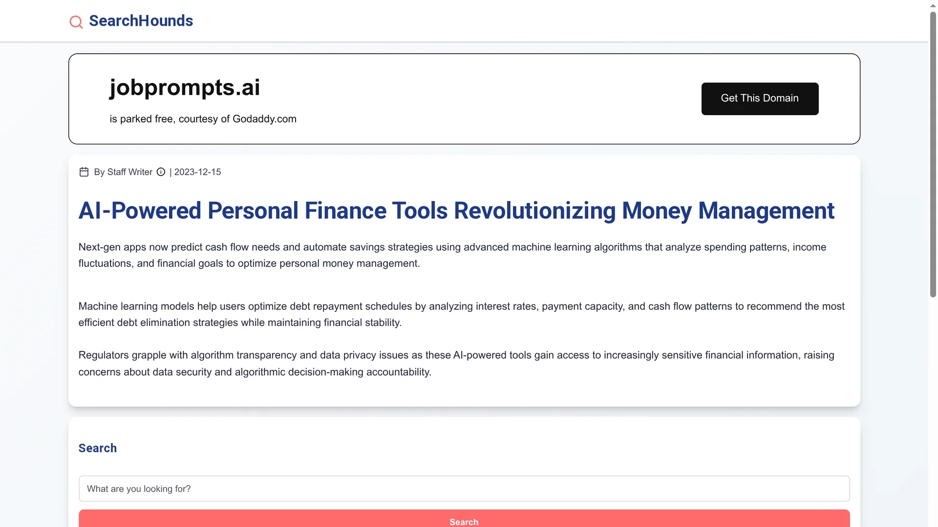 job-prompts homepage