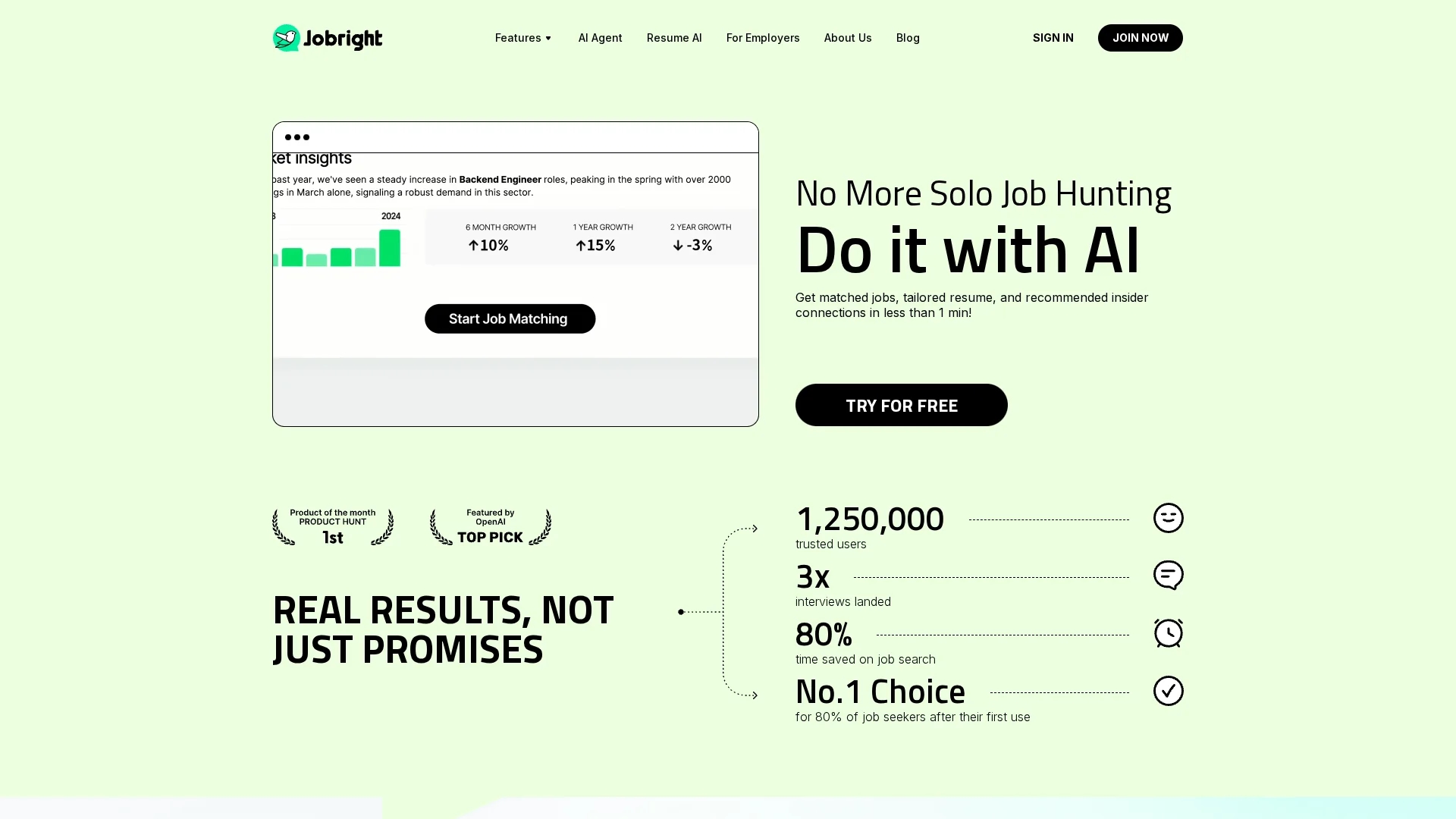 job-right-ai homepage