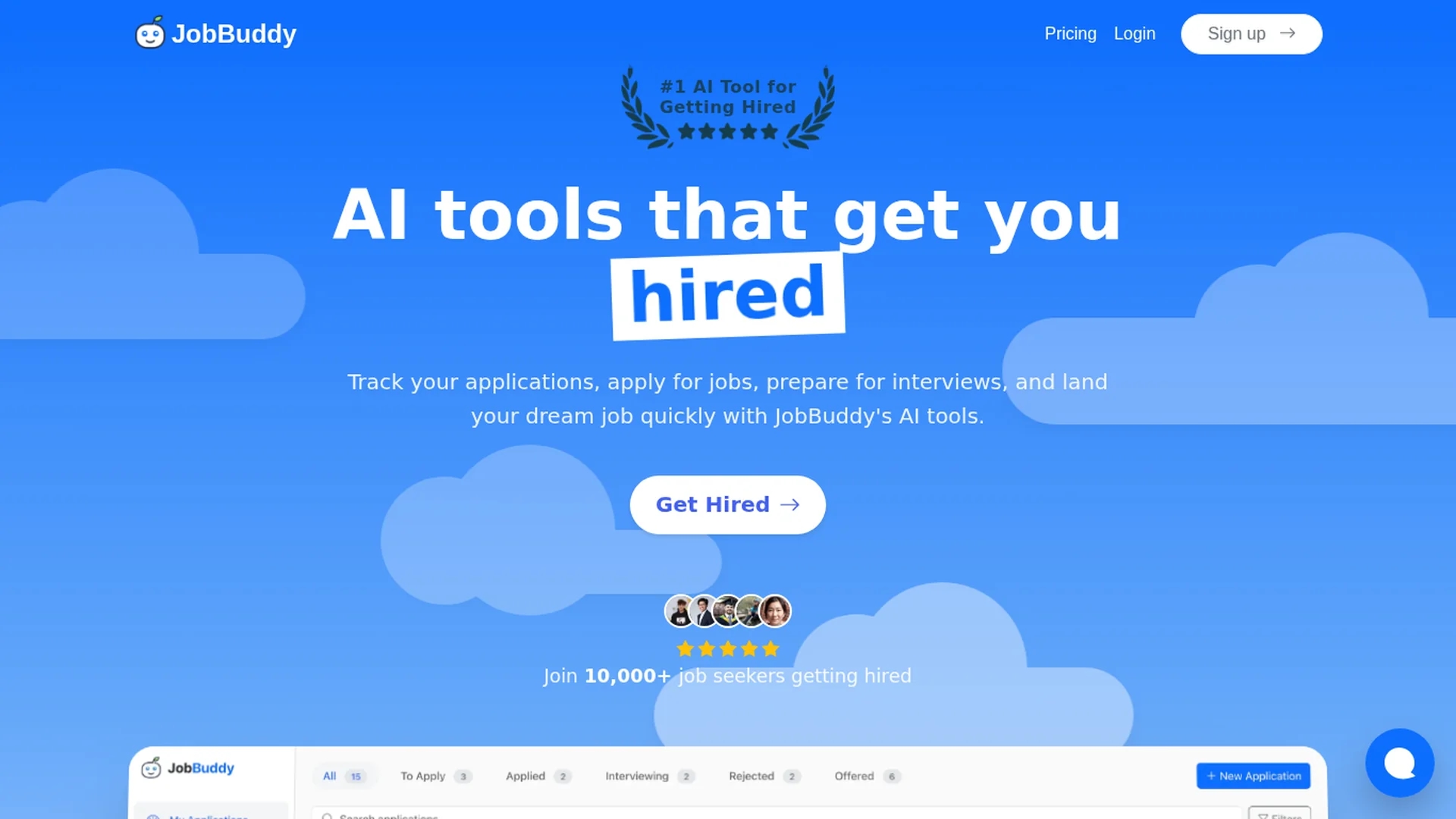 jobbuddy homepage
