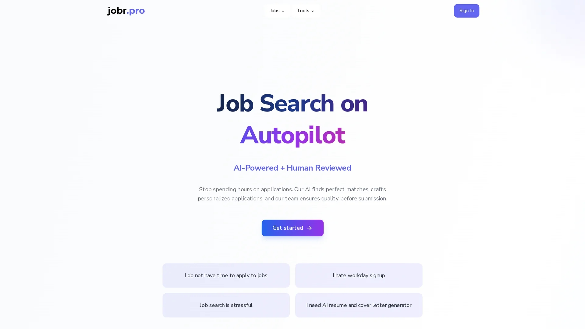 jobr-pro homepage