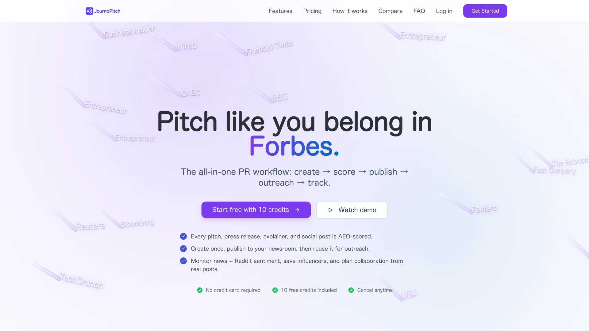 journopitch homepage