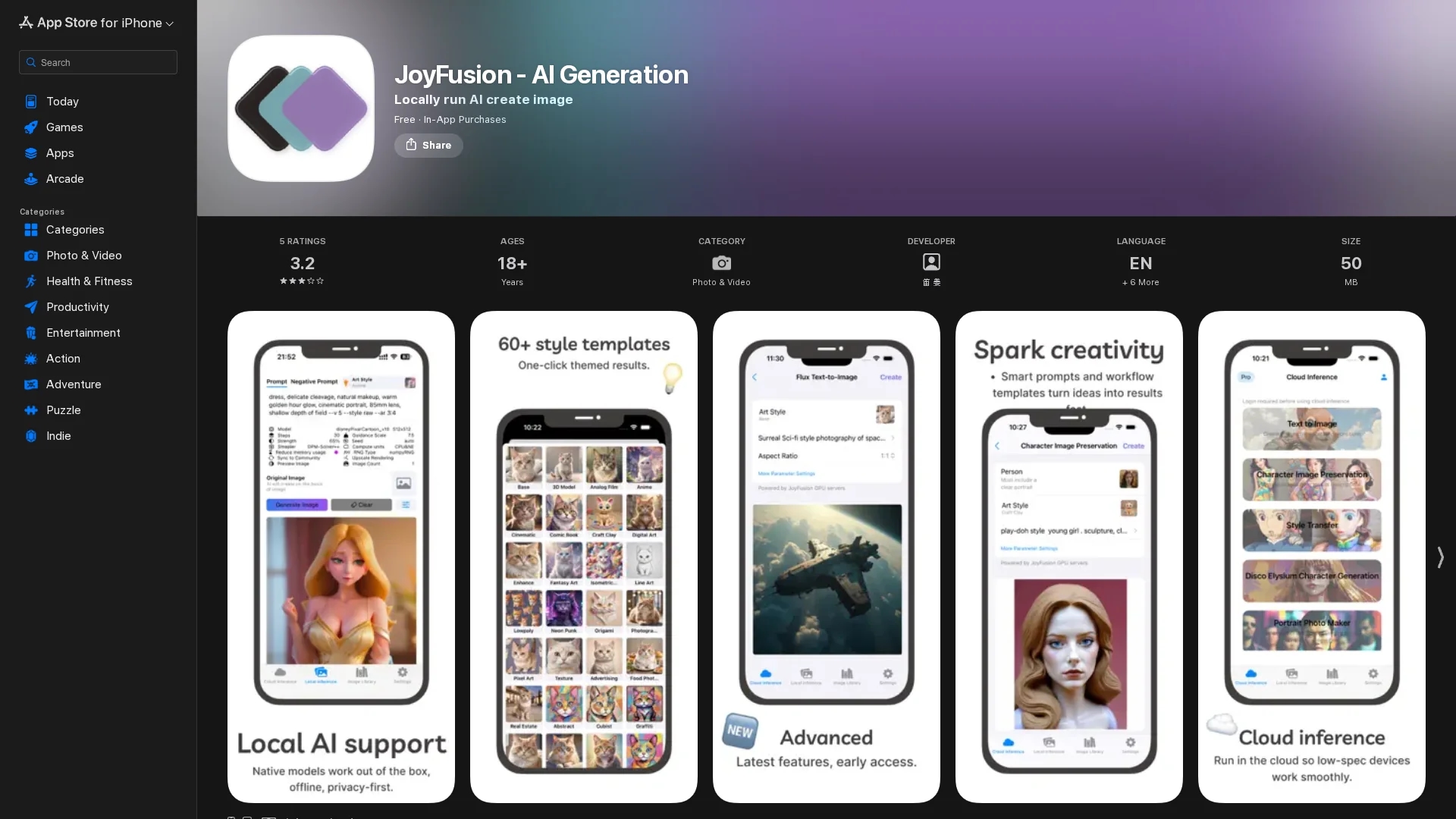 joyfusion-ai-generation homepage
