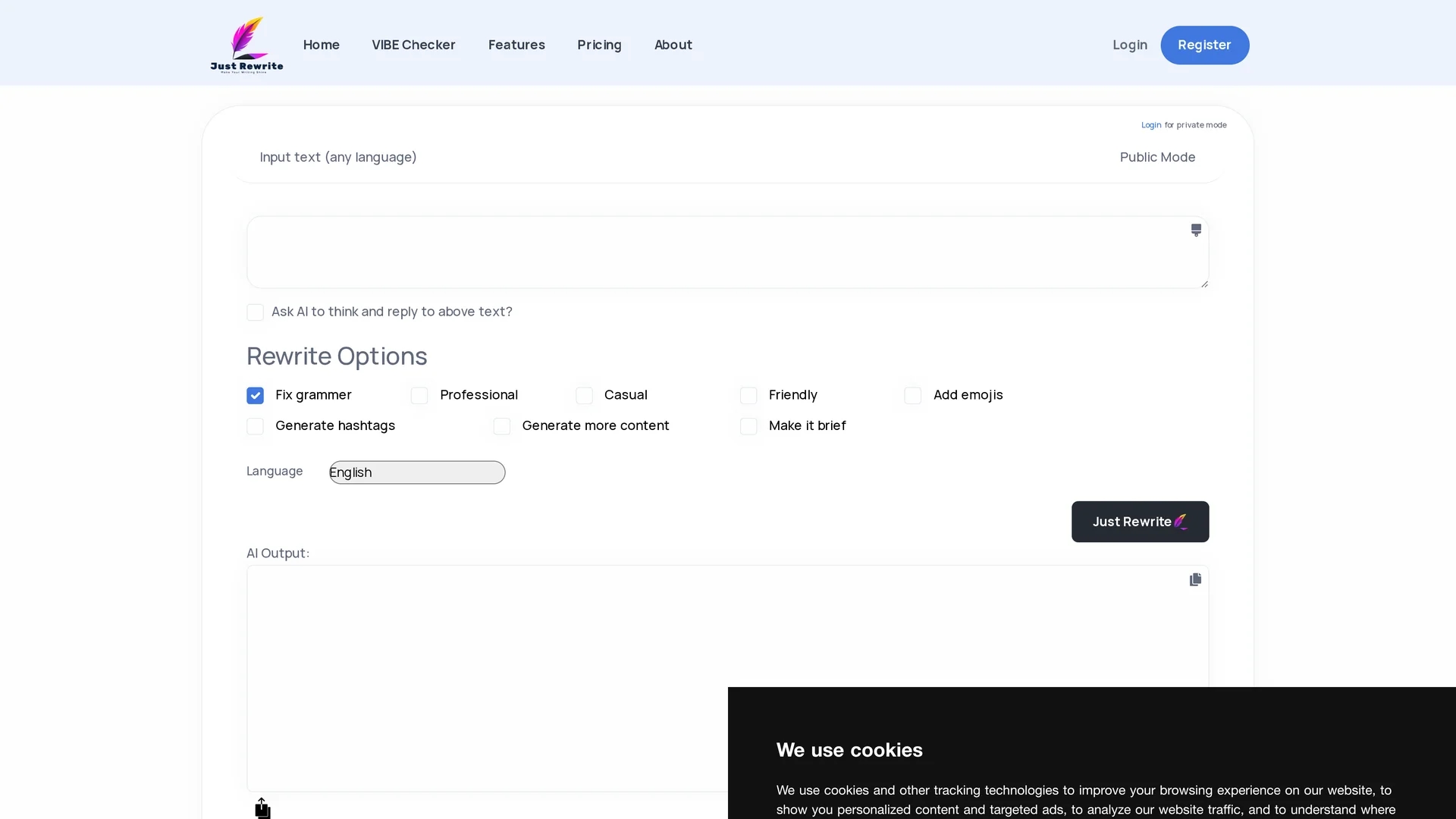 just-rewrite homepage