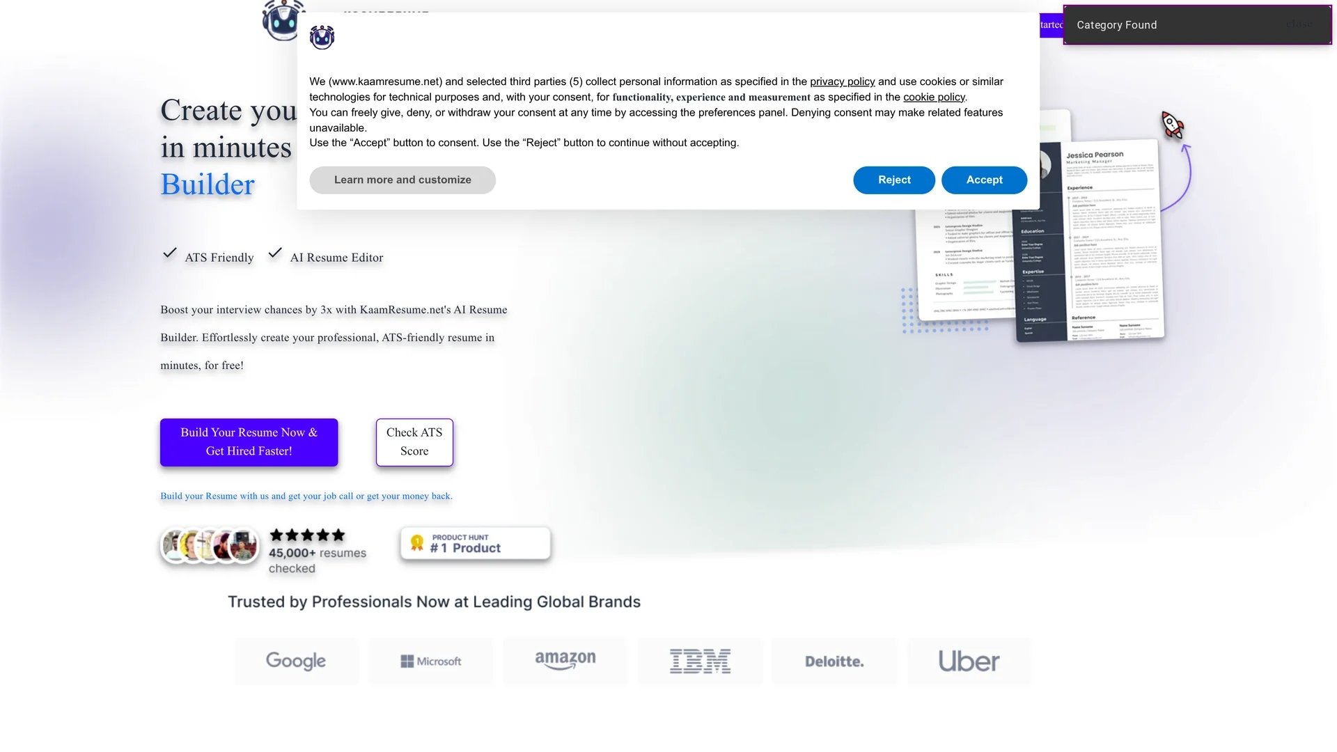kaamresume homepage