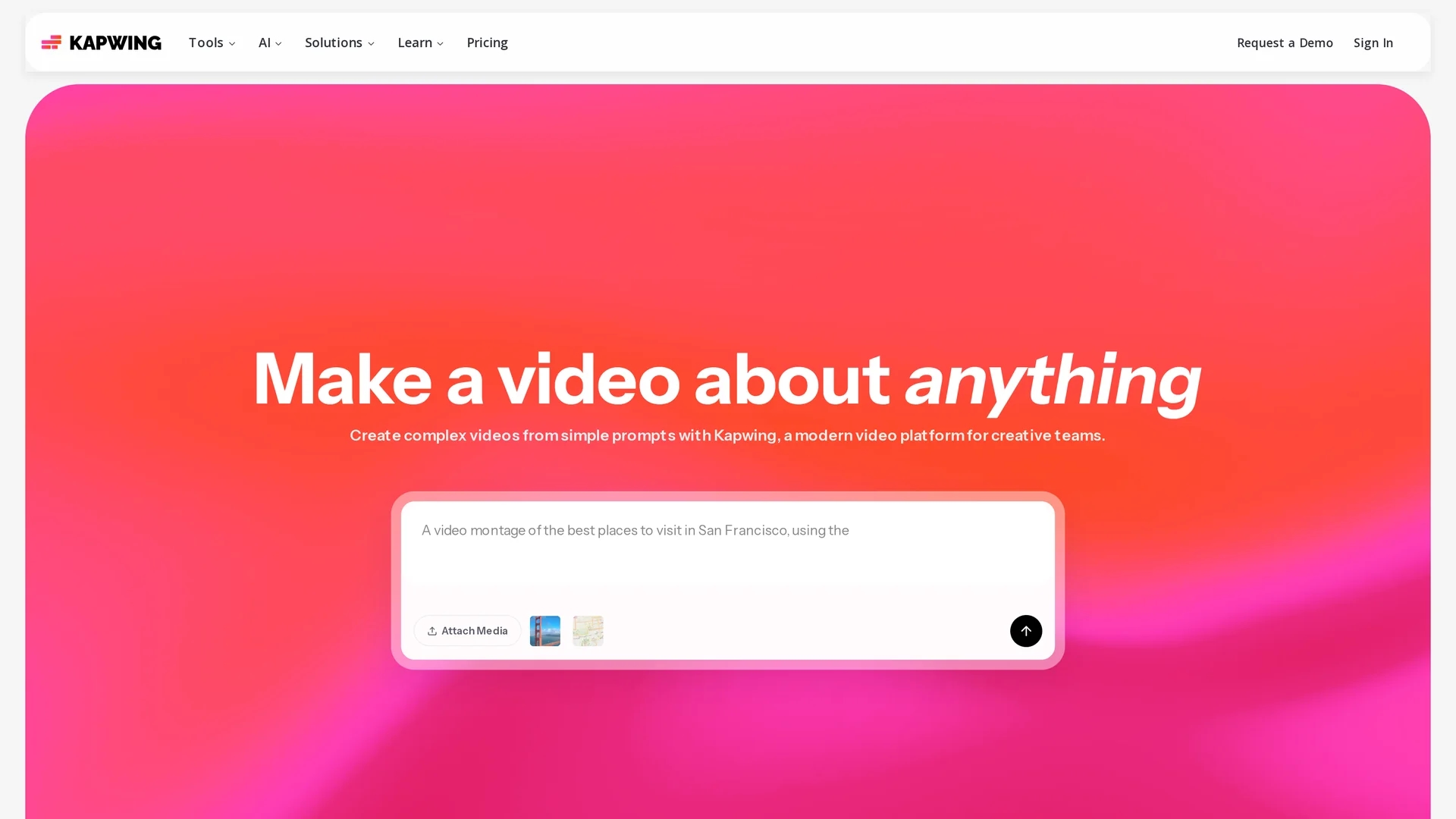 kapwing homepage