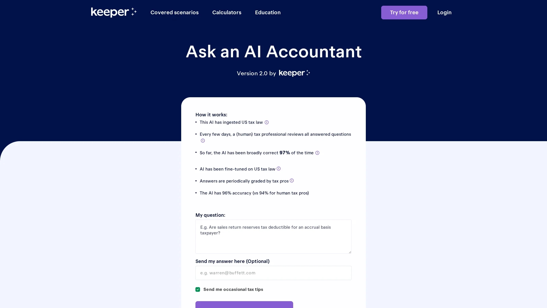 keepertax homepage