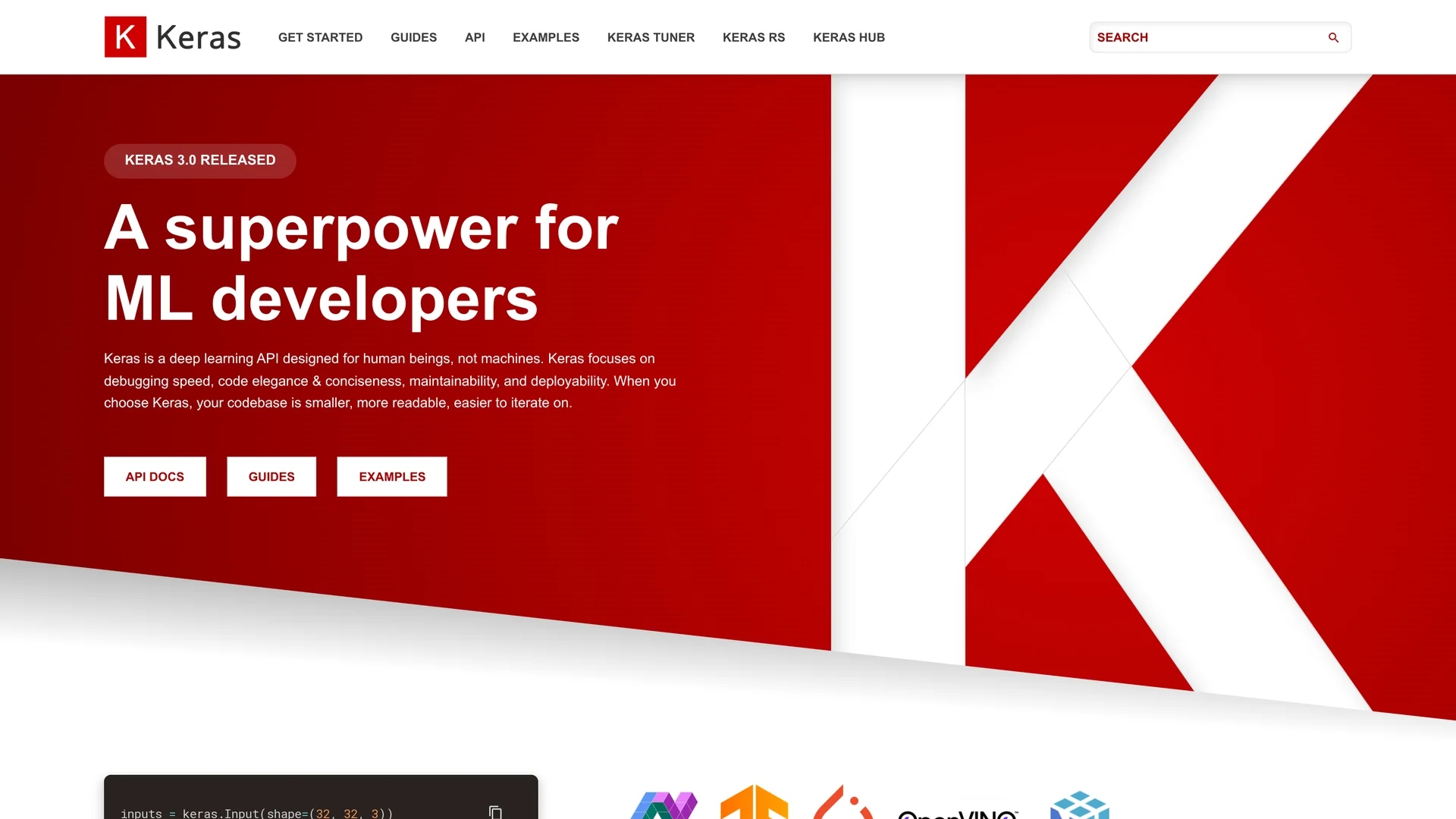 keras homepage