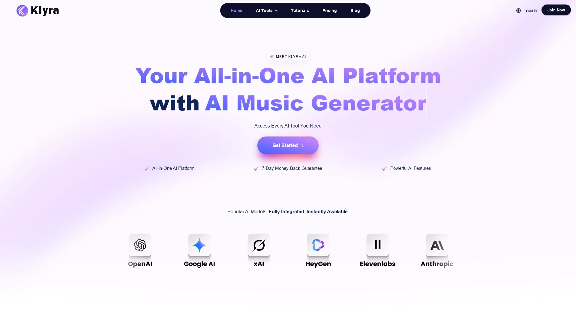 klyra-ai homepage