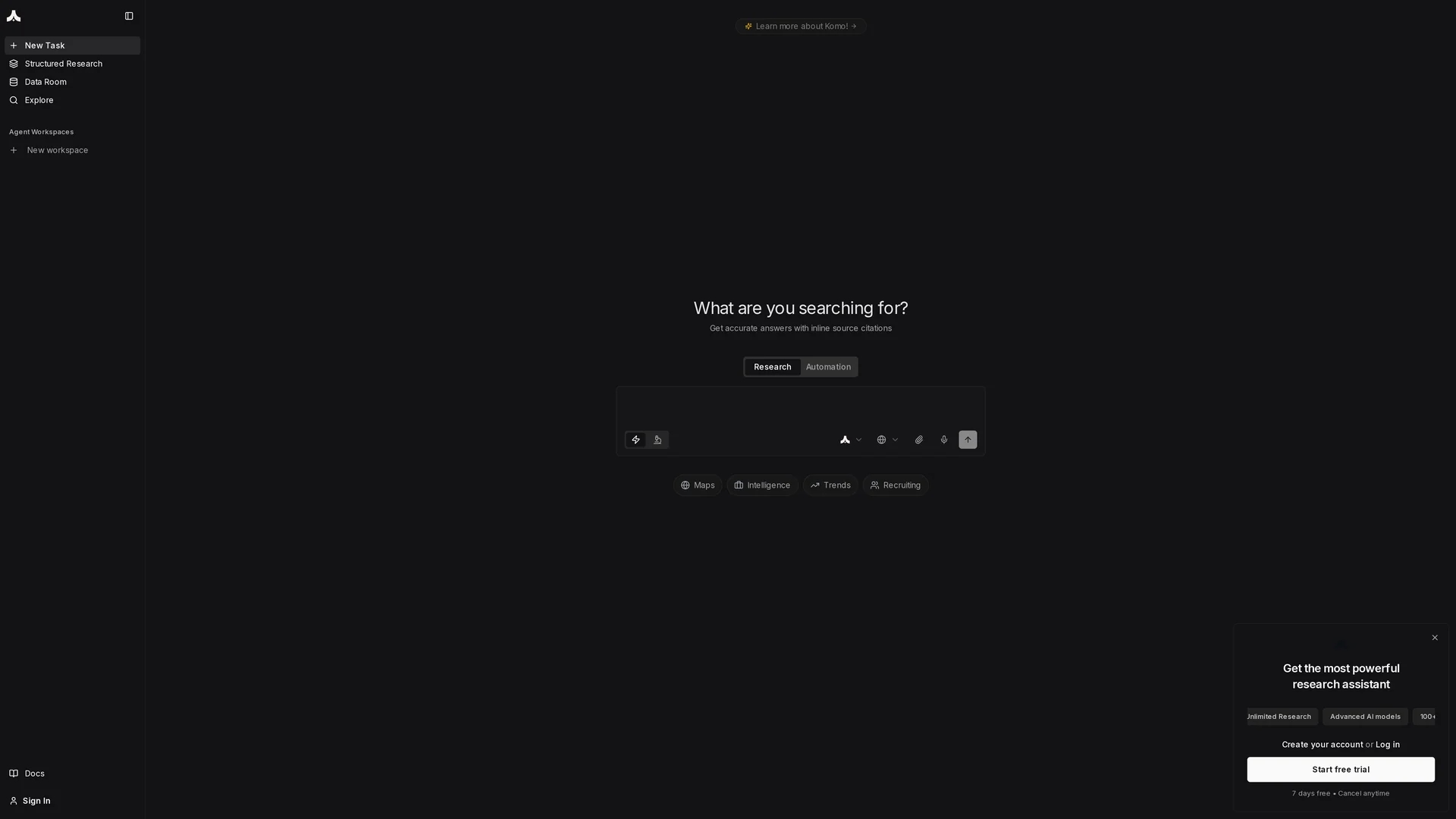 komo-search homepage