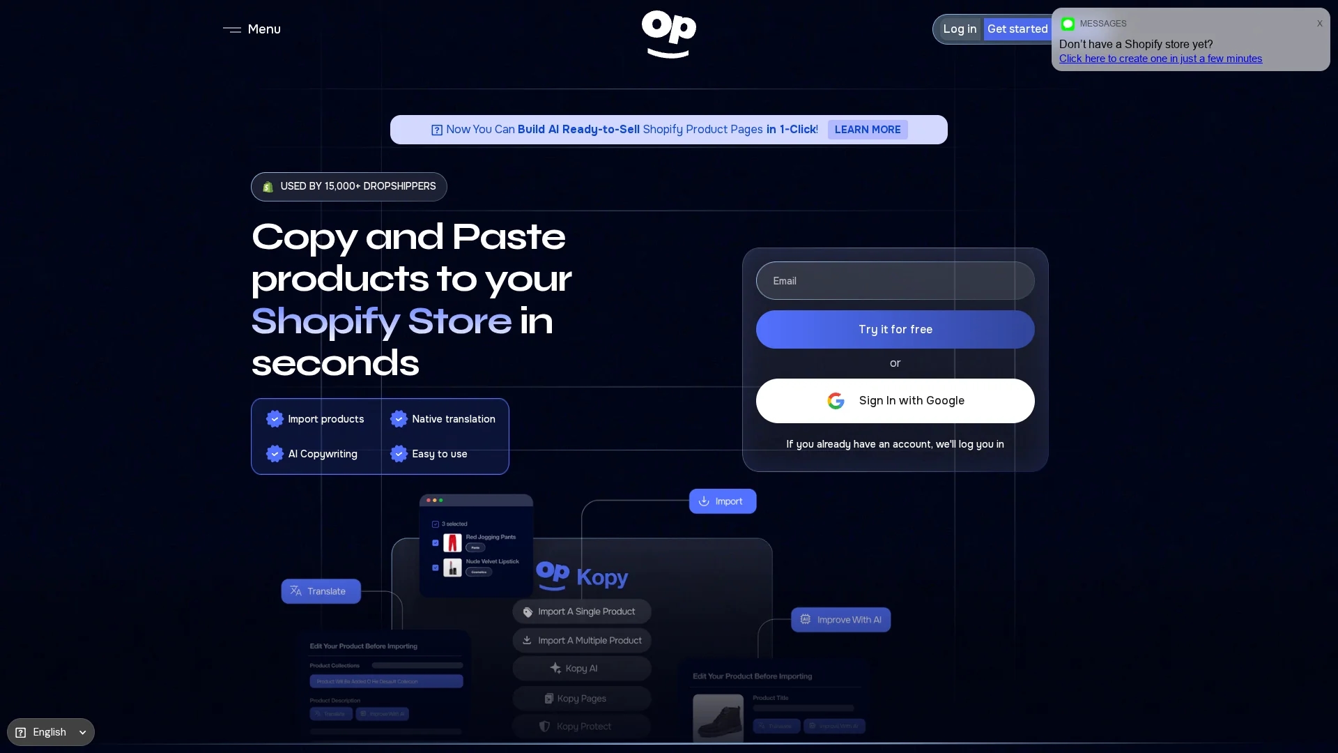 kopy homepage
