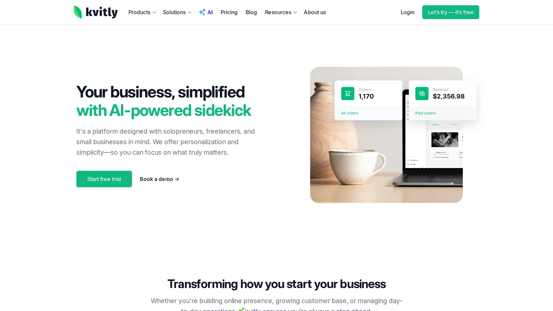 kvitly homepage