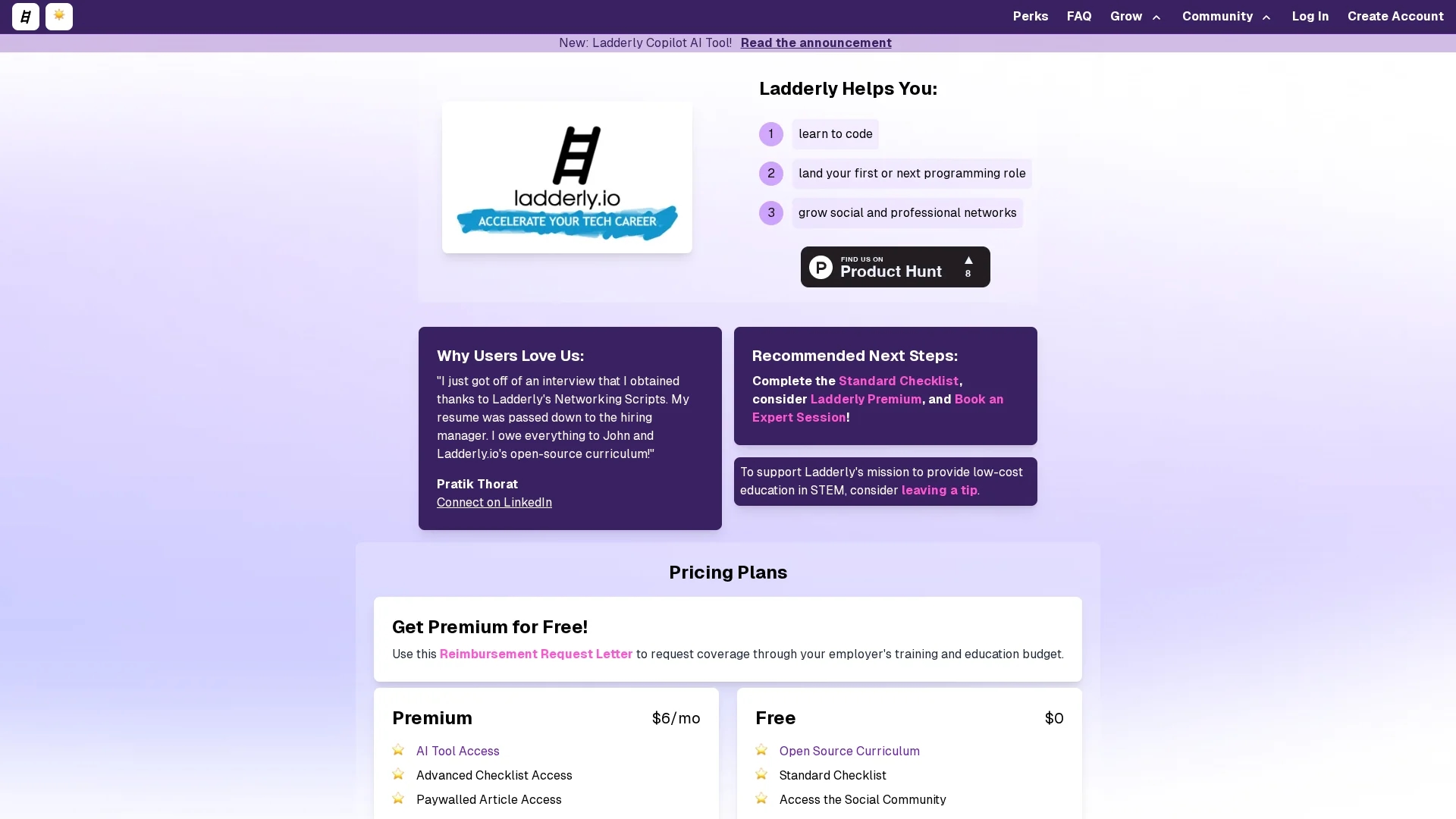 ladderly-io homepage