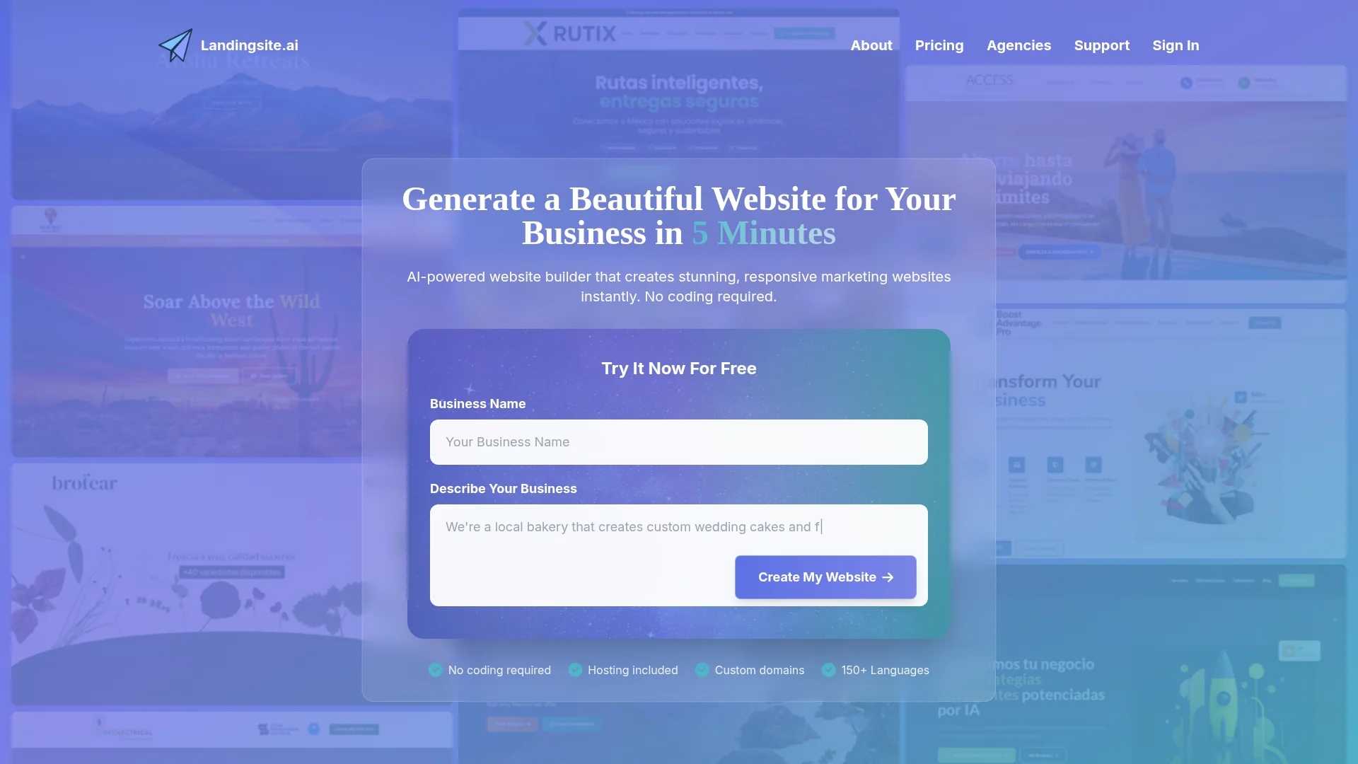 landingsite homepage