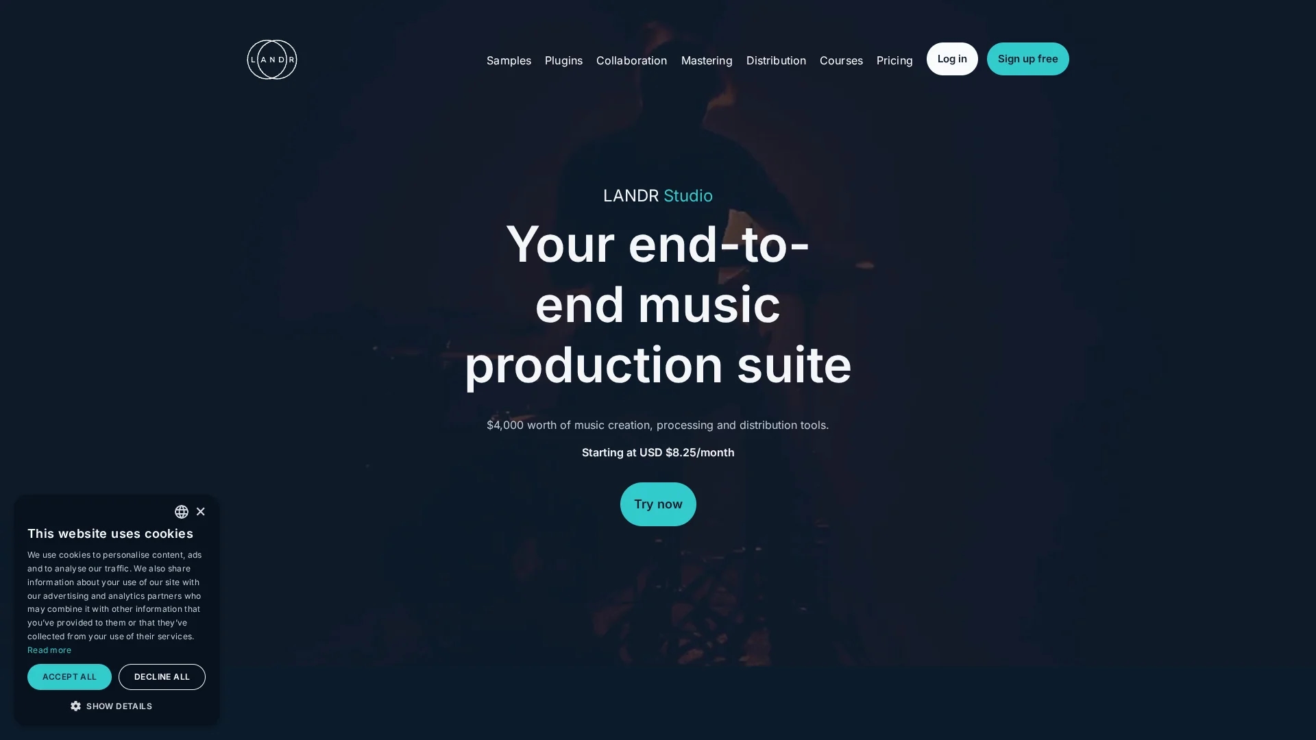 landr homepage