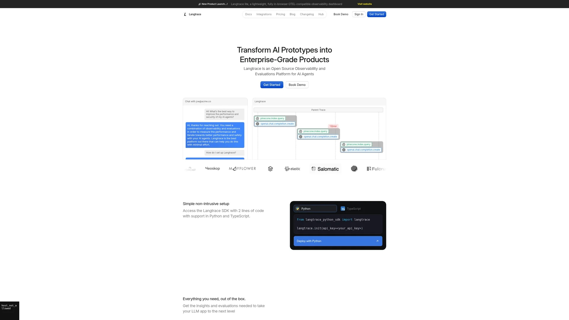 langtrace-ai homepage