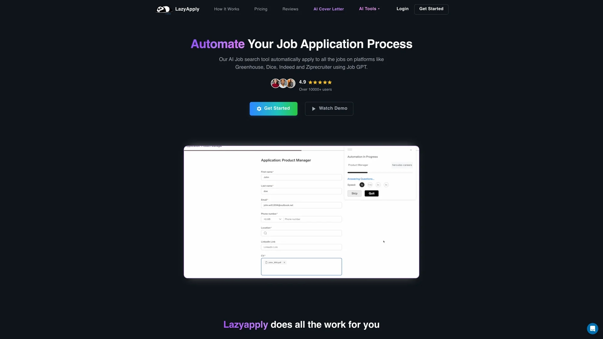 lazyapply-com homepage