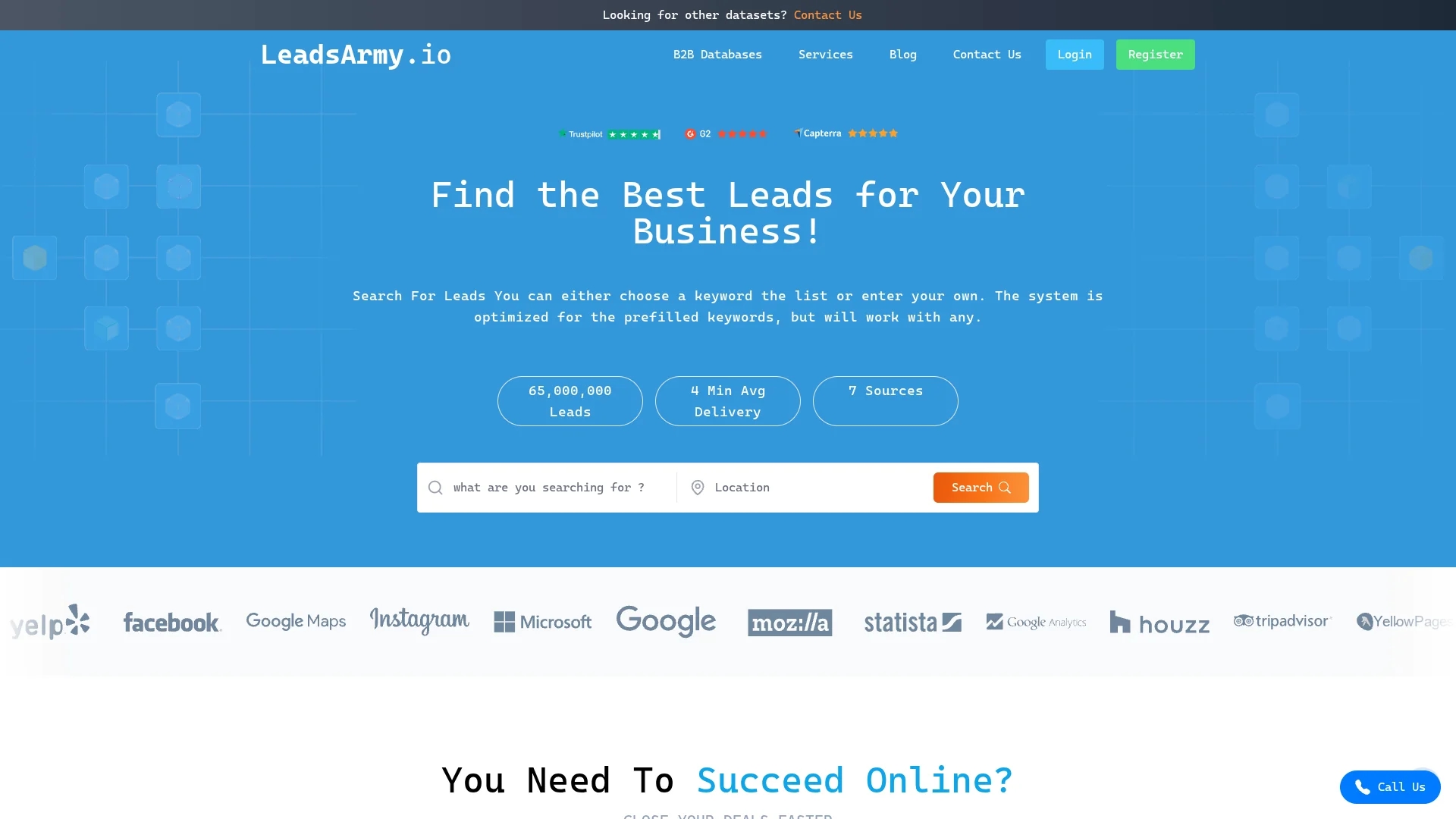 leadsarmy-io homepage