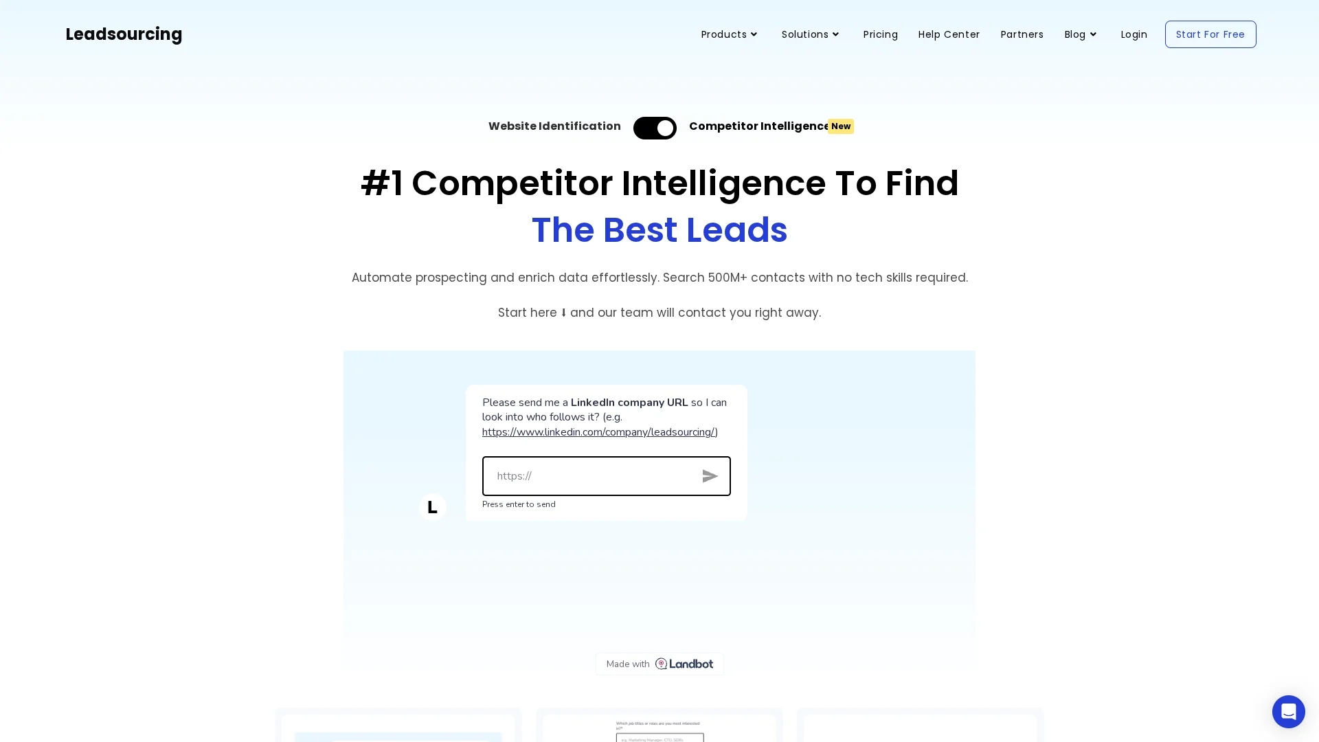 leadsourcing homepage