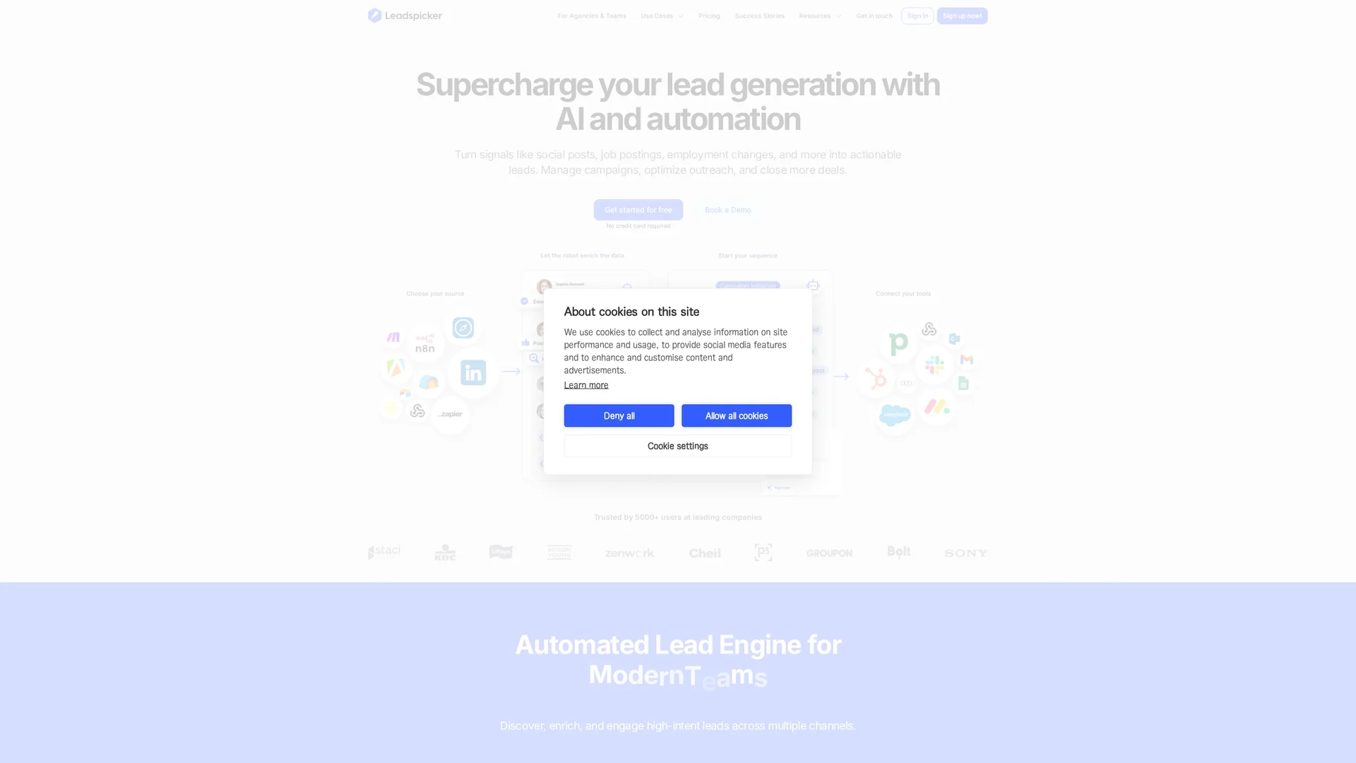 leadspicker homepage