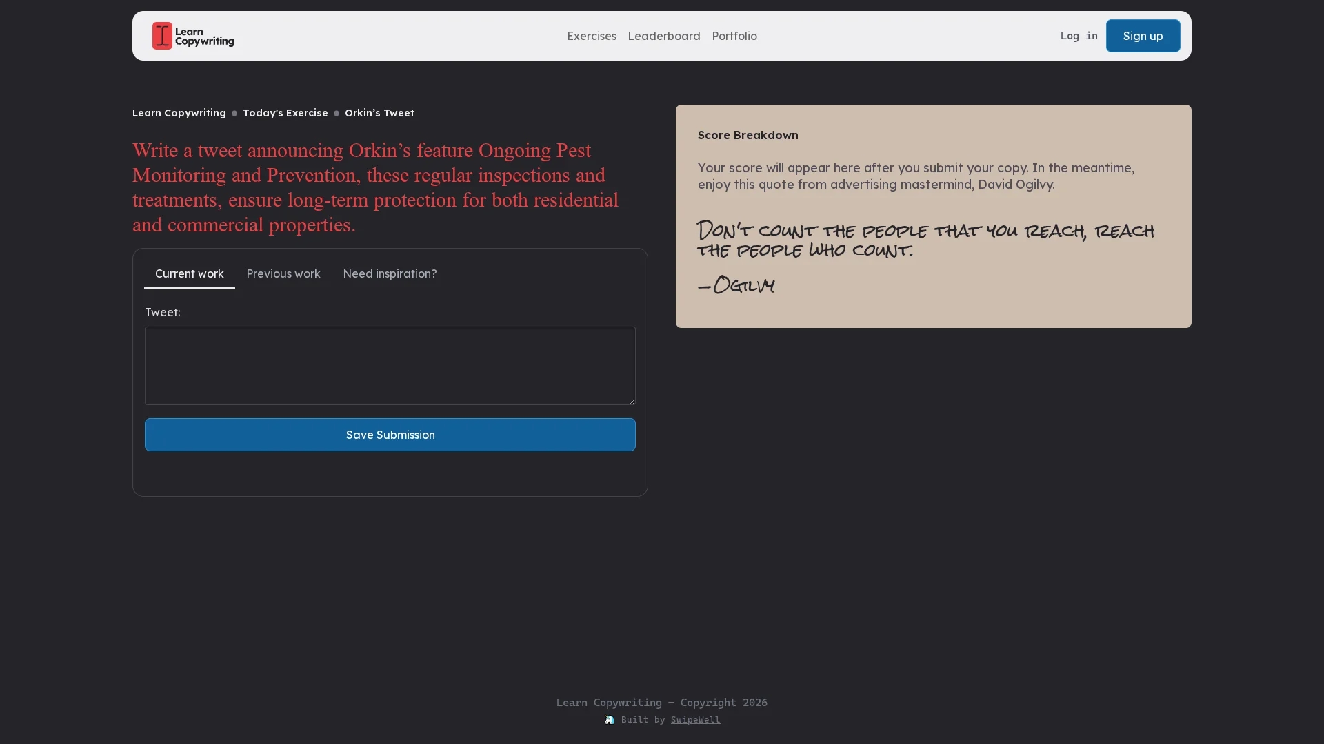 learn-copywriting homepage