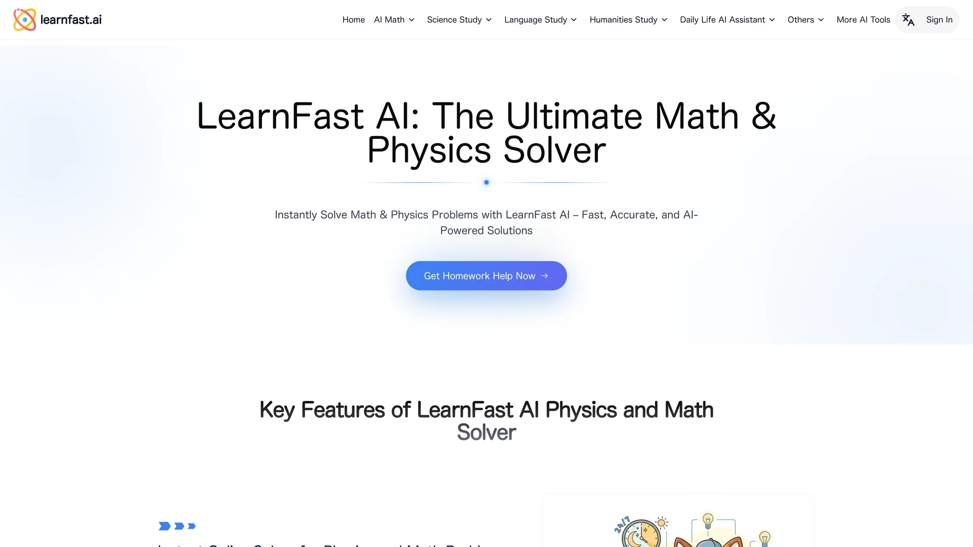 learnfast-ai homepage