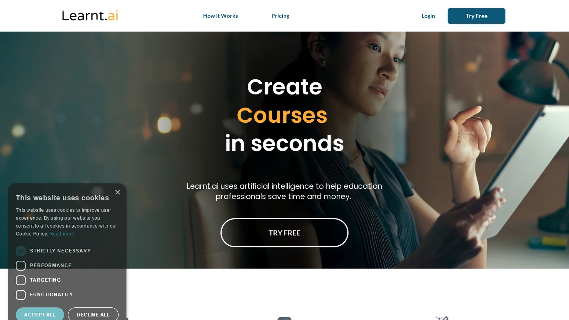 learnt-ai homepage