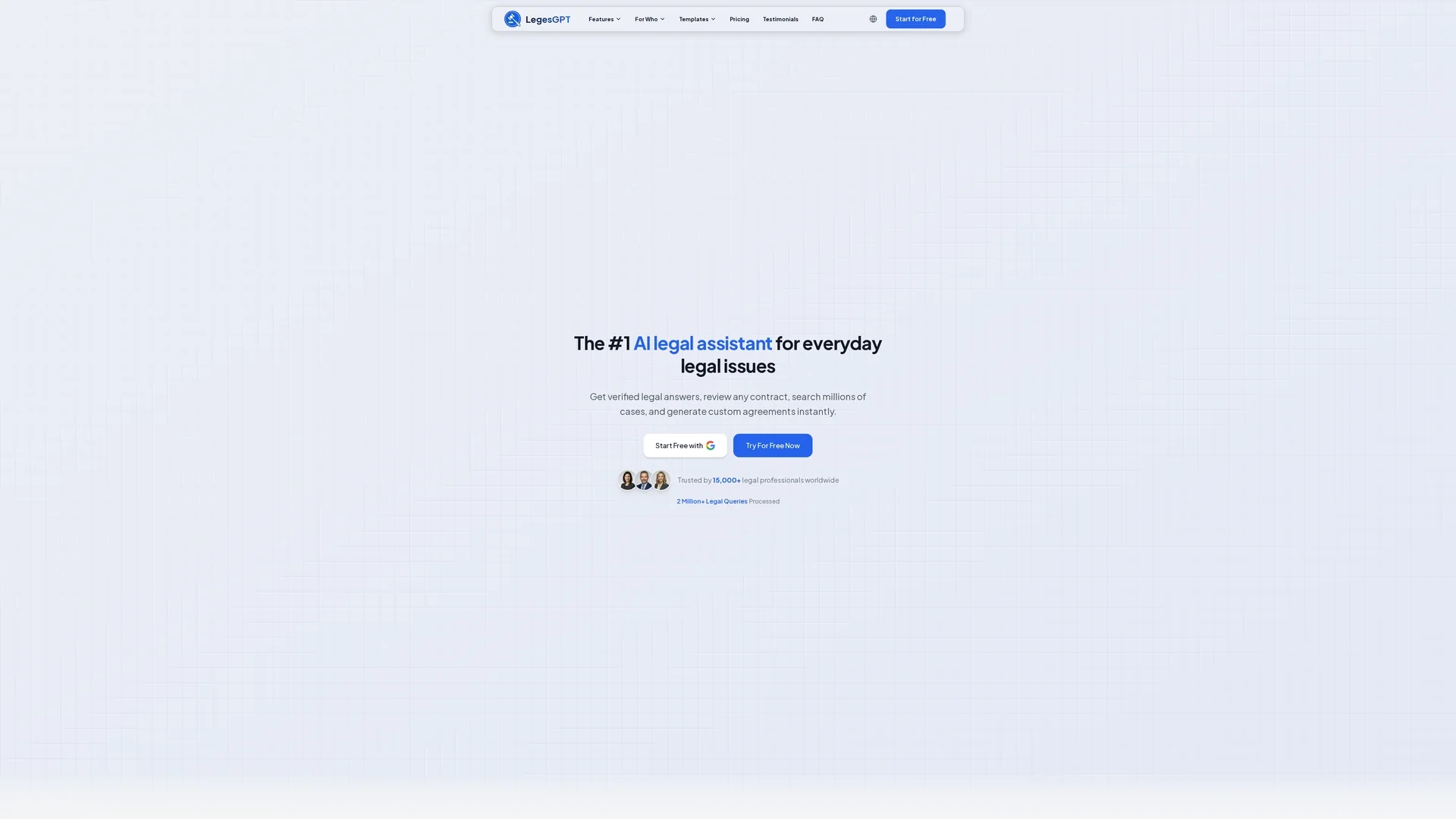 legesgpt homepage